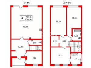 Таунхаус 130м², 2-этажный, участок 1 сот.