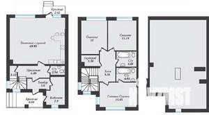 Таунхаус 190м², 3-этажный, участок 2 сот.