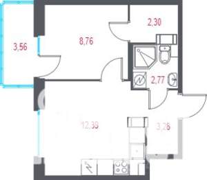 1-к квартира, вторичка, 31м2, 10/10 этаж