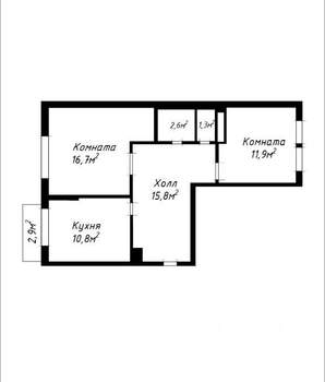 2-к квартира, вторичка, 59м2, 5/7 этаж