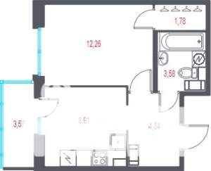 1-к квартира, вторичка, 32м2, 5/10 этаж