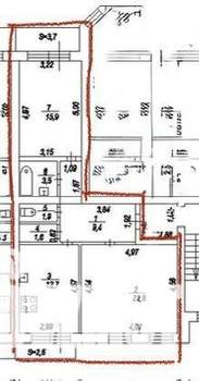 3-к квартира, вторичка, 68м2, 6/6 этаж