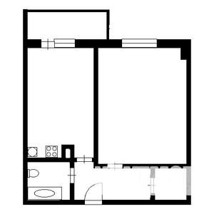1-к квартира, вторичка, 44м2, 6/10 этаж