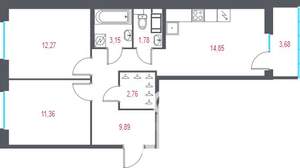 2-к квартира, вторичка, 57м2, 4/10 этаж