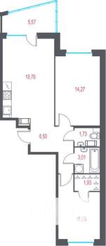 2-к квартира, вторичка, 59м2, 4/10 этаж