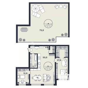 2-к квартира, вторичка, 95м2, 10/10 этаж