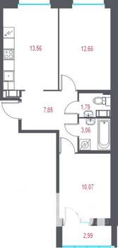 2-к квартира, вторичка, 50м2, 5/10 этаж