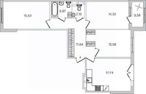 3-к квартира, вторичка, 79м2, 4/4 этаж
