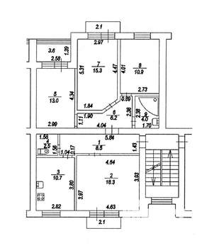 4-к квартира, вторичка, 89м2, 3/4 этаж