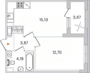 1-к квартира, вторичка, 36м2, 3/4 этаж
