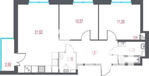 2-к квартира, вторичка, 61м2, 2/5 этаж