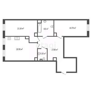 2-к квартира, сданный дом, 111м2, 2/4 этаж