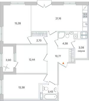 3-к квартира, вторичка, 89м2, 4/4 этаж