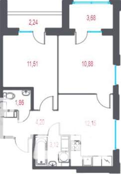 2-к квартира, вторичка, 46м2, 3/10 этаж