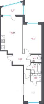 2-к квартира, вторичка, 60м2, 2/10 этаж