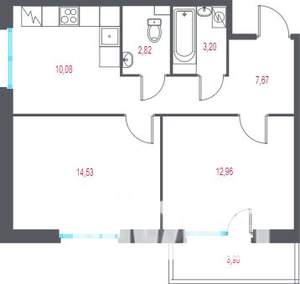 2-к квартира, вторичка, 52м2, 2/9 этаж