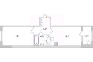 1-к квартира, вторичка, 42м2, 1/4 этаж