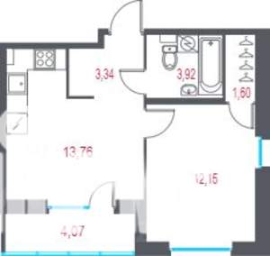 1-к квартира, вторичка, 37м2, 2/7 этаж