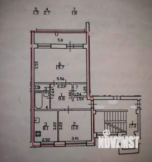 2-к квартира, вторичка, 57м2, 1/8 этаж
