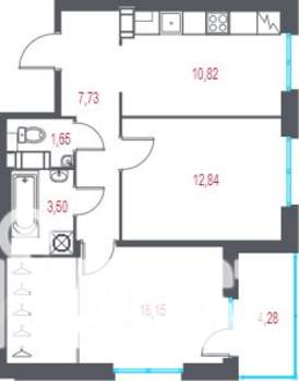2-к квартира, вторичка, 55м2, 6/9 этаж