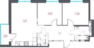 2-к квартира, вторичка, 60м2, 3/5 этаж