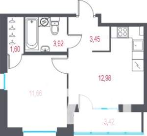 1-к квартира, вторичка, 35м2, 2/10 этаж