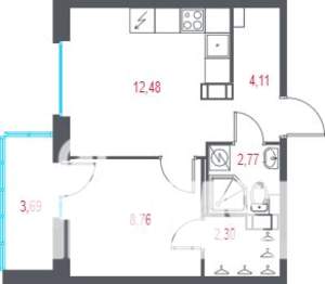 1-к квартира, вторичка, 32м2, 3/10 этаж