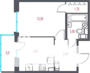 1-к квартира, вторичка, 32м2, 5/10 этаж