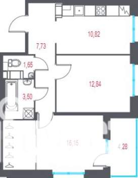 2-к квартира, вторичка, 55м2, 6/9 этаж