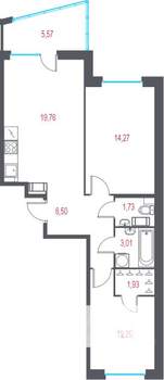 2-к квартира, вторичка, 59м2, 6/10 этаж