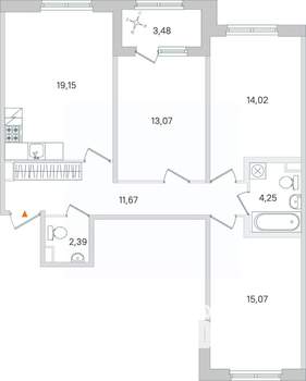 3-к квартира, вторичка, 81м2, 1/4 этаж