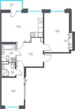 2-к квартира, вторичка, 64м2, 2/10 этаж