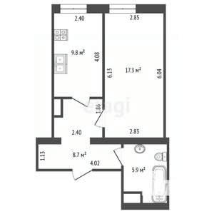 1-к квартира, вторичка, 42м2, 3/4 этаж