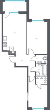 3-к квартира, строящийся дом, 60м2, 5/7 этаж