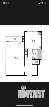 1-к квартира, вторичка, 37м2, 4/4 этаж