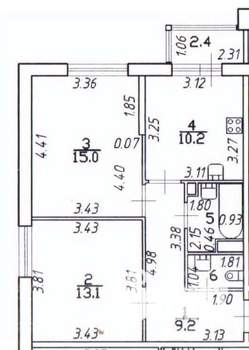 2-к квартира, вторичка, 53м2, 4/6 этаж