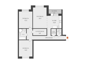 3-к квартира, вторичка, 91м2, 3/5 этаж