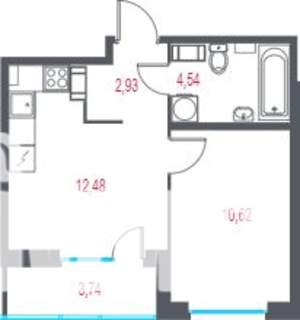 1-к квартира, вторичка, 32м2, 5/7 этаж