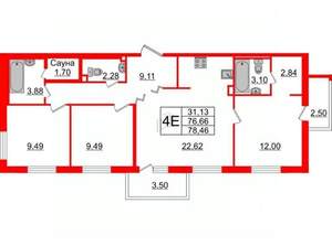 3-к квартира, вторичка, 77м2, 2/5 этаж