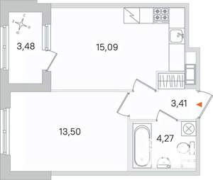 1-к квартира, вторичка, 38м2, 2/4 этаж
