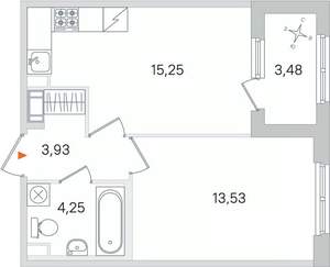 1-к квартира, строящийся дом, 37м2, 4/4 этаж