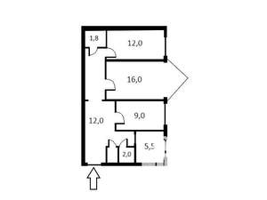 3-к квартира, вторичка, 59м2, 4/5 этаж
