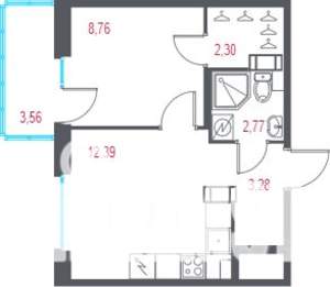1-к квартира, вторичка, 31м2, 6/10 этаж