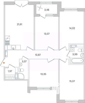 4-к квартира, вторичка, 99м2, 4/4 этаж