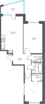 2-к квартира, вторичка, 59м2, 7/10 этаж