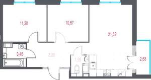 2-к квартира, вторичка, 59м2, 3/5 этаж