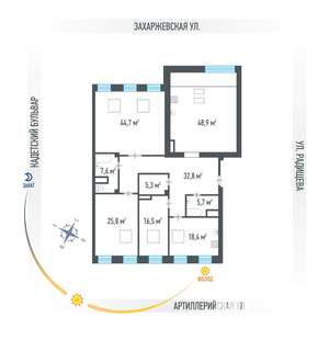 4-к квартира, вторичка, 206м2, 4/4 этаж
