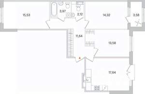 3-к квартира, вторичка, 81м2, 4/4 этаж