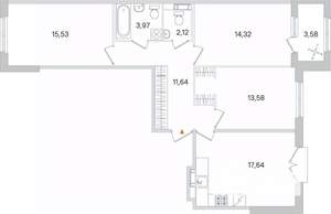 3-к квартира, вторичка, 81м2, 3/4 этаж