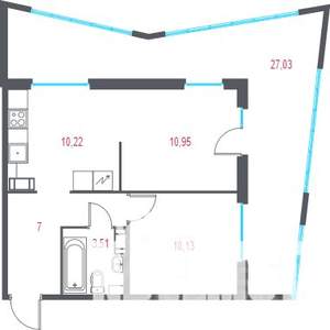 2-к квартира, вторичка, 50м2, 7/10 этаж